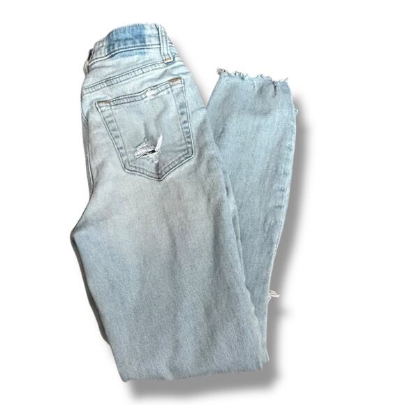Abercrombie & Fitch Simone High Rise Slim Jeans Size 25R Distressed Light Wash - Picture 2 of 11